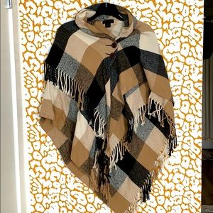 Steve Madden plaid blanket poncho